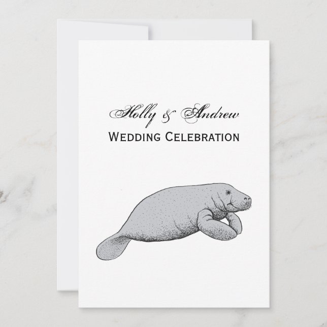 Invitation Dessin vintage Manate (Devant)