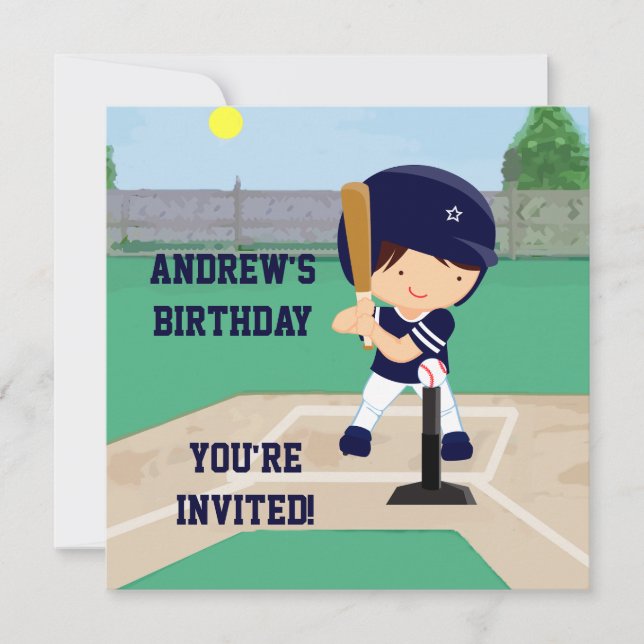 Invitation Dessinateur de dessin animé Cute Baseball (Devant)