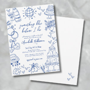 Invitation Dessine quelque chose de bleu avant que je le fass
