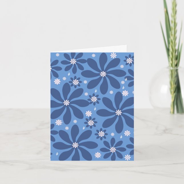 Invitation Dessous de verre à motifs floraux bleus - Bureau é (Devant)