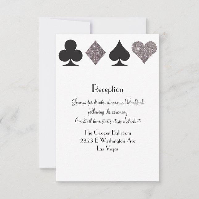Invitation Destinas Vegas Réception Faux Parties scintillant  (Devant)