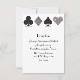 Invitation Destinas Vegas Réception Faux Parties scintillant 