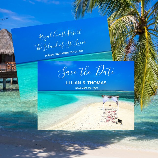 Invitation Destination Beach Wedding Économisez-Le-Date (Destination Beach Wedding Save-The-Date Invitation)