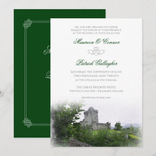 Invitation Destination d'aquarelle : Mariage de l'Irlande