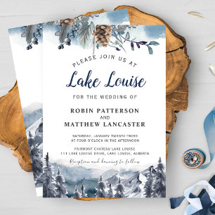 Invitation Destination de montagne, mariage forestier à l'aqu