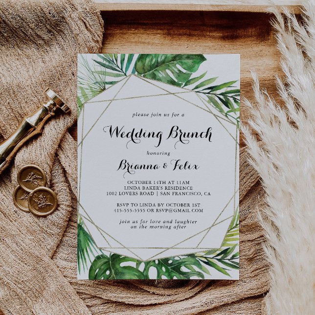 Invitation Destination géométrique Mariage tropical Brunch (Créateur téléchargé)