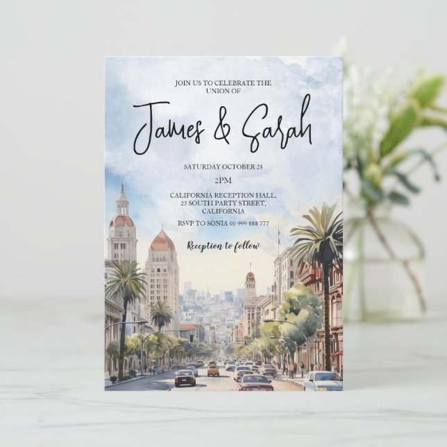 Invitation Destination Mariage du paysage californien (Debout devant)
