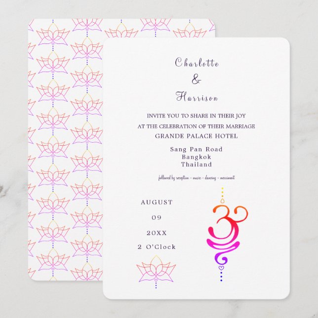 Invitation Destination Mariage en Thaïlande (Devant / Derrière)