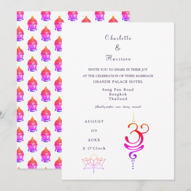 Invitation Destination Mariage en Thaïlande (Devant / Derrière)