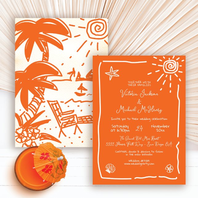 Invitation Destination Mariage Sunny Tropical (Créateur téléchargé)