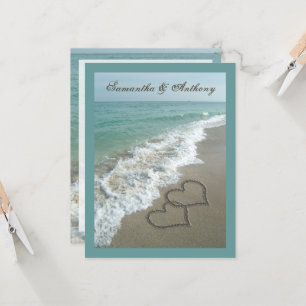 Invitation Destination Plage Mariage Coeurs de sable Moyen Ta