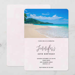 Invitation Destination Tropicale Belle Plage Anniversaire