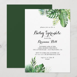 Invitation Destination Végétation tropicale Bébé Sprinkle