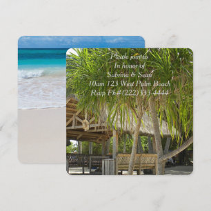 Invitation Destins tropicaux de destin de paume de plage de