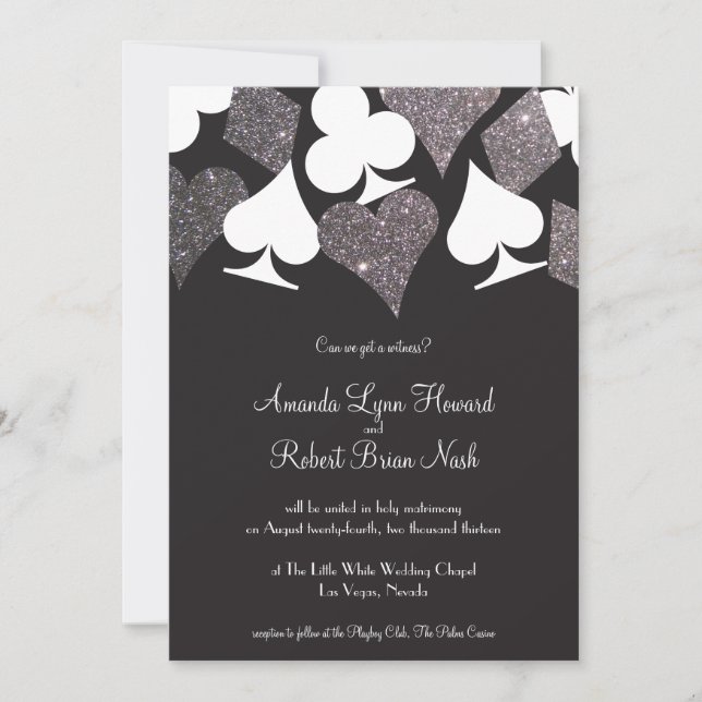 Invitation Destiny Vegas Mariage Inviter Faux Parties scintil (Devant)