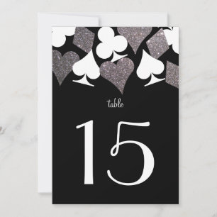 Invitation Destiny Vegas Mariage Réception Argent TableNuméro