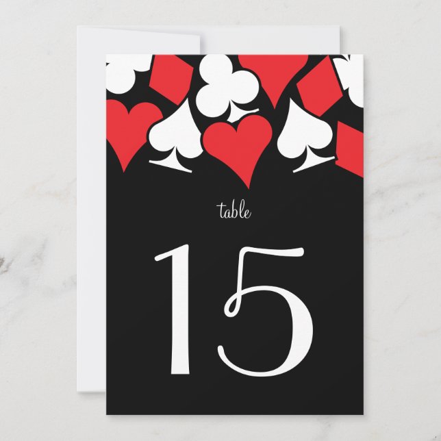 Invitation Destiny Vegas Mariage Réception Rouge Numéro de ta (Devant)