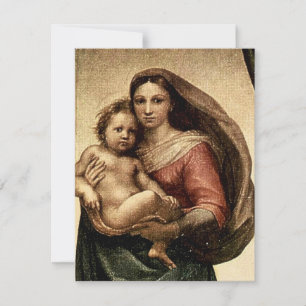 Invitation Détail de la "Vierge Sixtine" de Raphael (vers 151