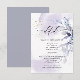 Invitation Détails 2 Elégant feuillage d'aquarelle violet