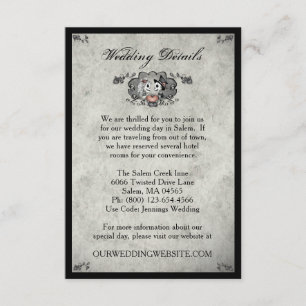 Invitation Détails assortis noirs gris de mariage d'amour de