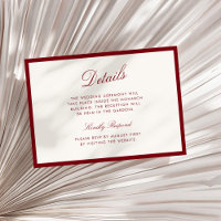 Détails de calligraphie classique rouge foncé d'ar
