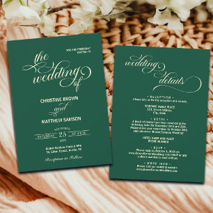 Invitation Détails de calligraphie élégante sur le Mariage Tu