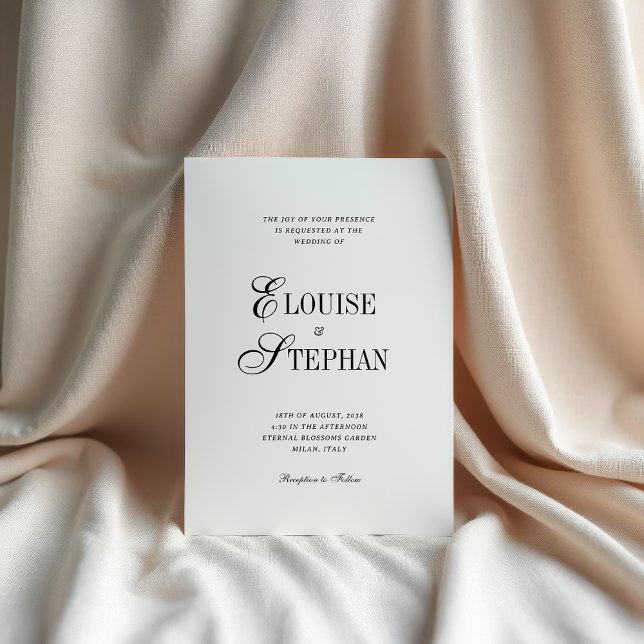 Invitation Détails de code QR blanc de script raffiné Mariage (Créateur téléchargé)