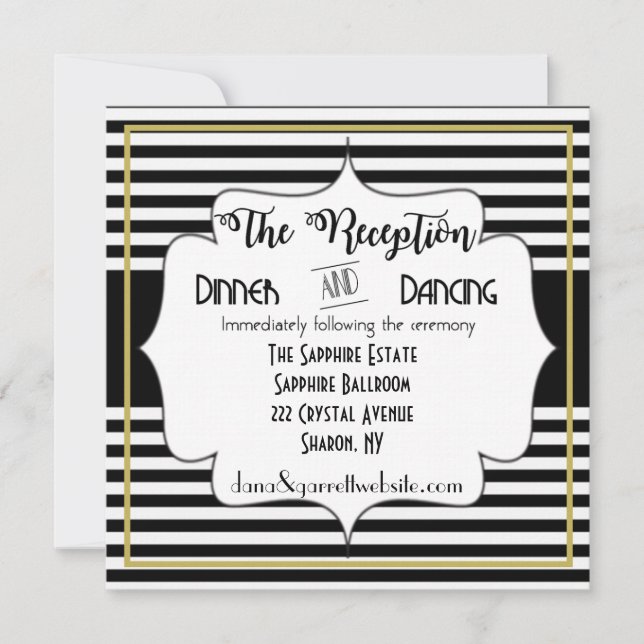 Invitation Détails de la réception de la suite de mariage Gat (Devant)