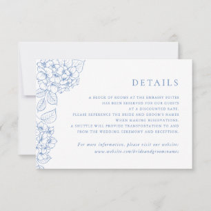 Invitation Détails de l'insert de mariage à l'hortensia éléga