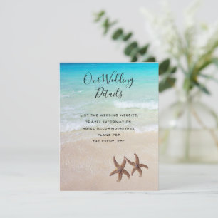 Invitation Détails de mariage de la scène de plage aux étoile