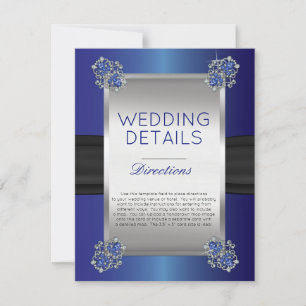 Invitation Détails de mariage Elegant Diamonds Sapphire Inser