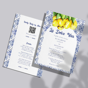 Invitation Détails de mariage en carrelage de citron italien