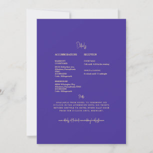 Invitation Détails de mariage Mandala Royal Blue