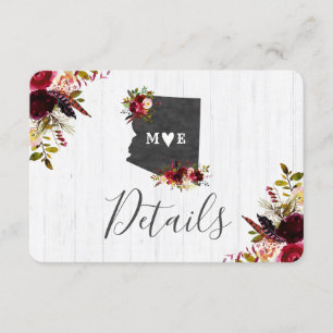 Invitation Détails de mariage rustique de destination en Ariz
