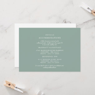 Invitation Détails de mariage Simple Sage 2 Hôtel