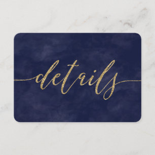 Invitation Détails de mariage simples à l'aquarelle et feuill