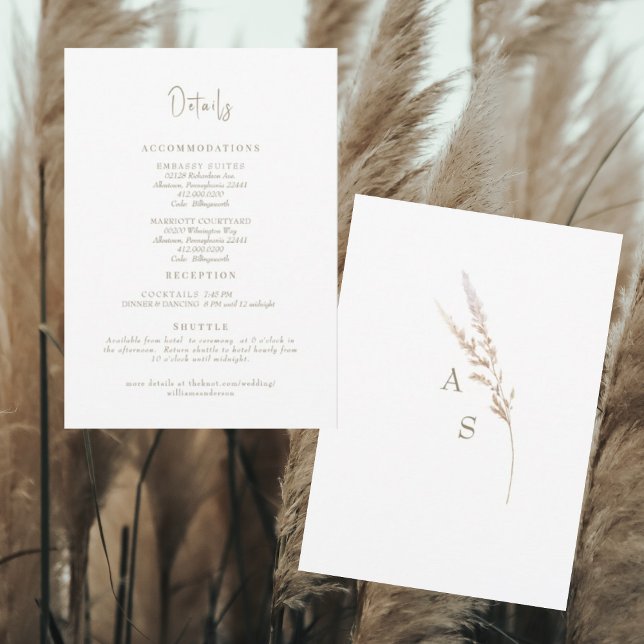 Invitation Détails de mariage Simply White Enclosure (Créateur téléchargé)