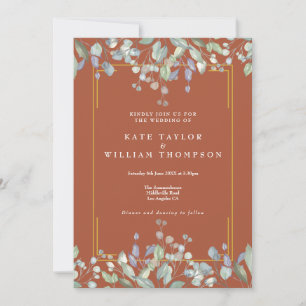 Invitation Détails de mariage Terracotta Floral Lilas Tout En
