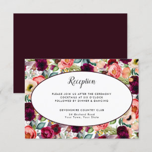 Invitation Détails de réception florale de jardin romantique 