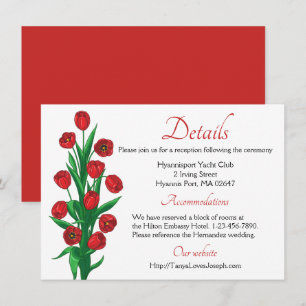 Invitation Détails / Directions de mariage de tulipe florale