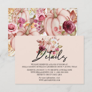 Invitation Détails du mariage Automne Citrouille Floral