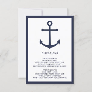 Invitation Détails du Mariage d'Ancre bleu marine