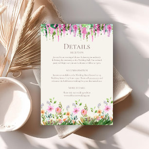 Invitation Détails du mariage dans la prairie de fleurs sauva