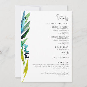 Invitation Détails du Mariage d'aquarelle colorée
