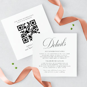 Invitation Détails du Mariage de script vintage Elegance