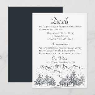 Invitation Détails du mariage d'hiver Pays, Rustic Mountain