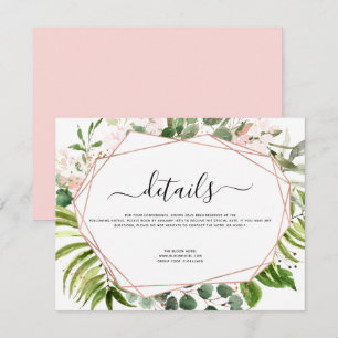 Invitation Détails du mariage Eucalyptus Vert Rose Or