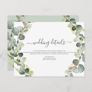 Invitation Détails du mariage Eucalyptus Vert Succulent