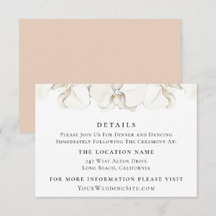 Invitation Détails du Mariage Floral Orchidée blanche