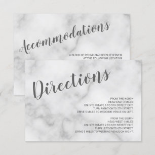 Invitation Détails du Mariage Marbre blanc élégant